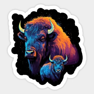 Bison Fathers Day Sticker